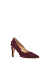 Edwina High Heel Stiletto Pump in Bordeaux Suede