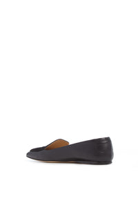 Aveda Flat Loafer in Black Leather & Suede