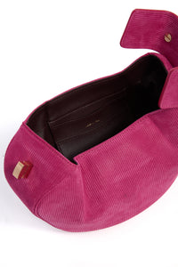 Demi Bag in Fuchsia Suede Corduroy