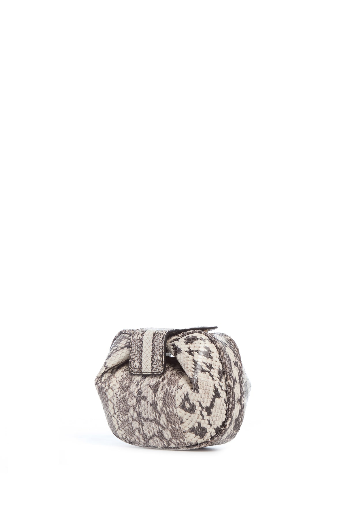 Soft Demi Clutch in Black & White Snakeskin