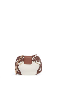 Soft Demi Western Clutch with Chain in Ivory Multi Nappa Leather