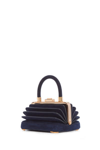 Mini Diana Bag in Navy Suede