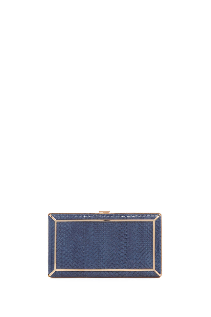 Callas Clutch in Navy Snakeskin
