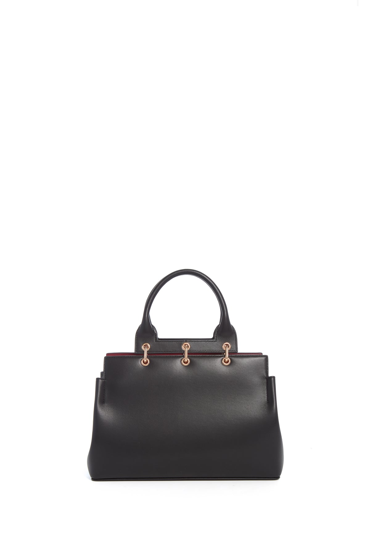 Small Amethyst Tote Bag in Black Nappa Leather