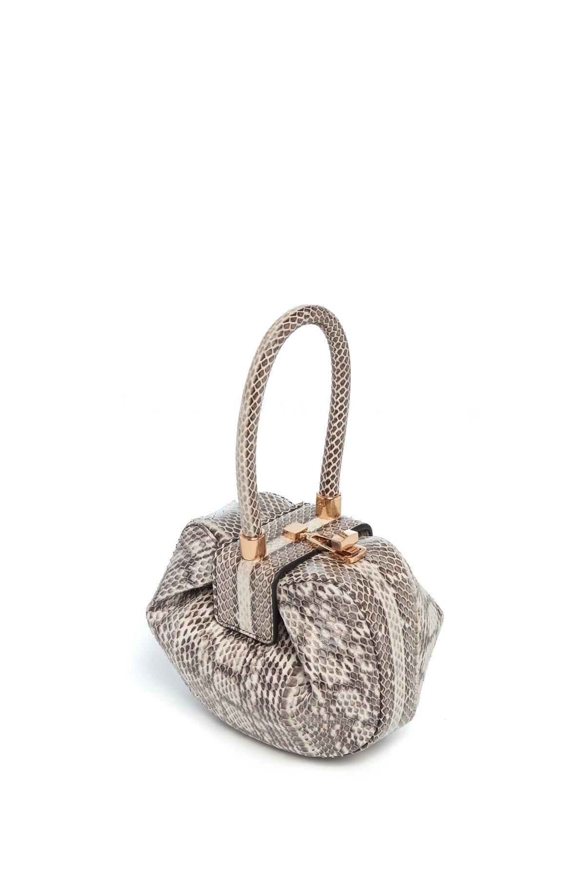 Demi Bag in Black & White Snakeskin