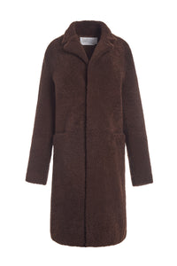 Teddy Carcoat in Chocolate Shearling