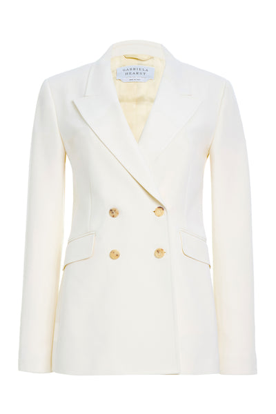 Angela Blazer in Ivory Sportswear Wool – Gabriela Hearst