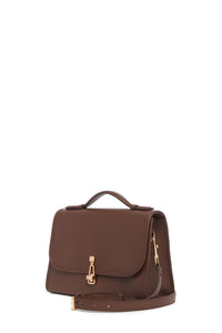 Medium Leonora Flap Bag in Chocolate Leather