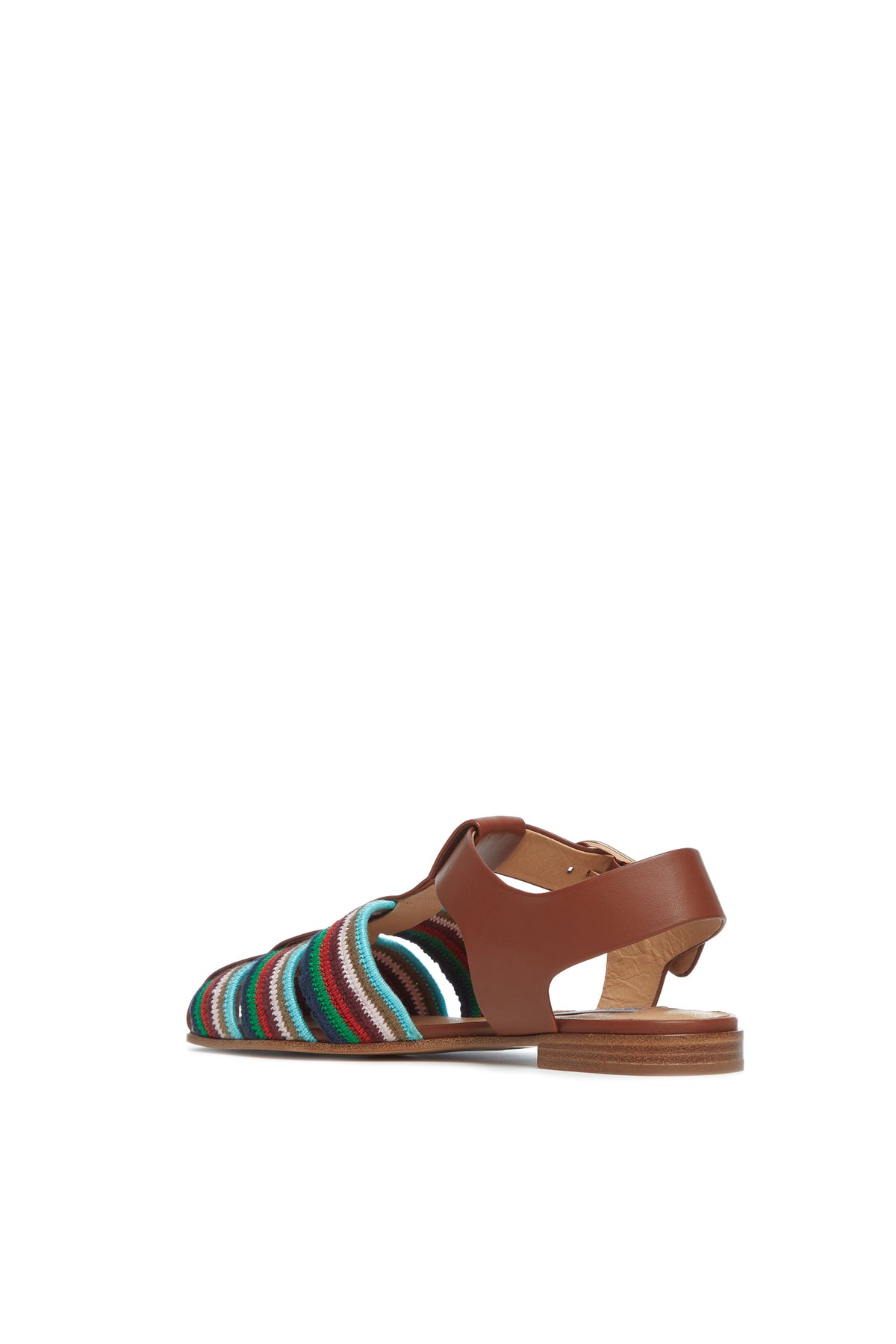 Calla Sandal in Multicolor Leather Crochet