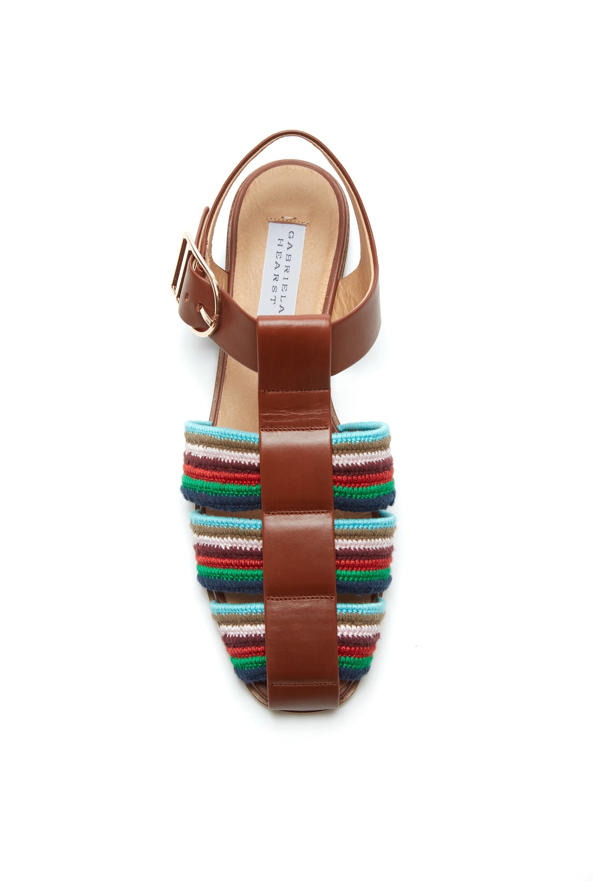 Calla Sandal in Multicolor Leather Crochet