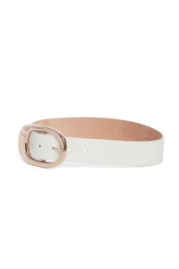 Lozewce Belt in White Leather