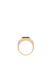 Large Ring in 18K Yellow Gold & Onyx