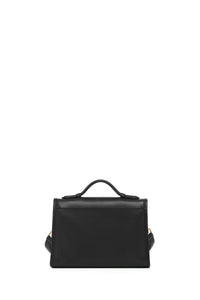 Small Leonora Flap Bag in Black Nappa Leather