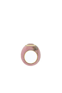 Pink Sapphire Ring in 18K Yellow Gold, Pink Jasper and Pink Sapphire