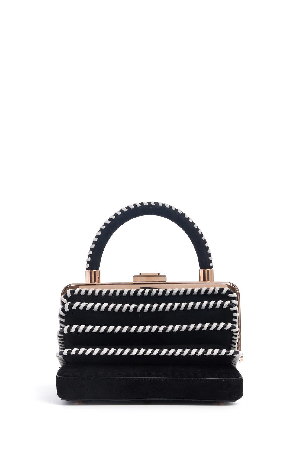 Whipstitch Diana Bag in Black Suede