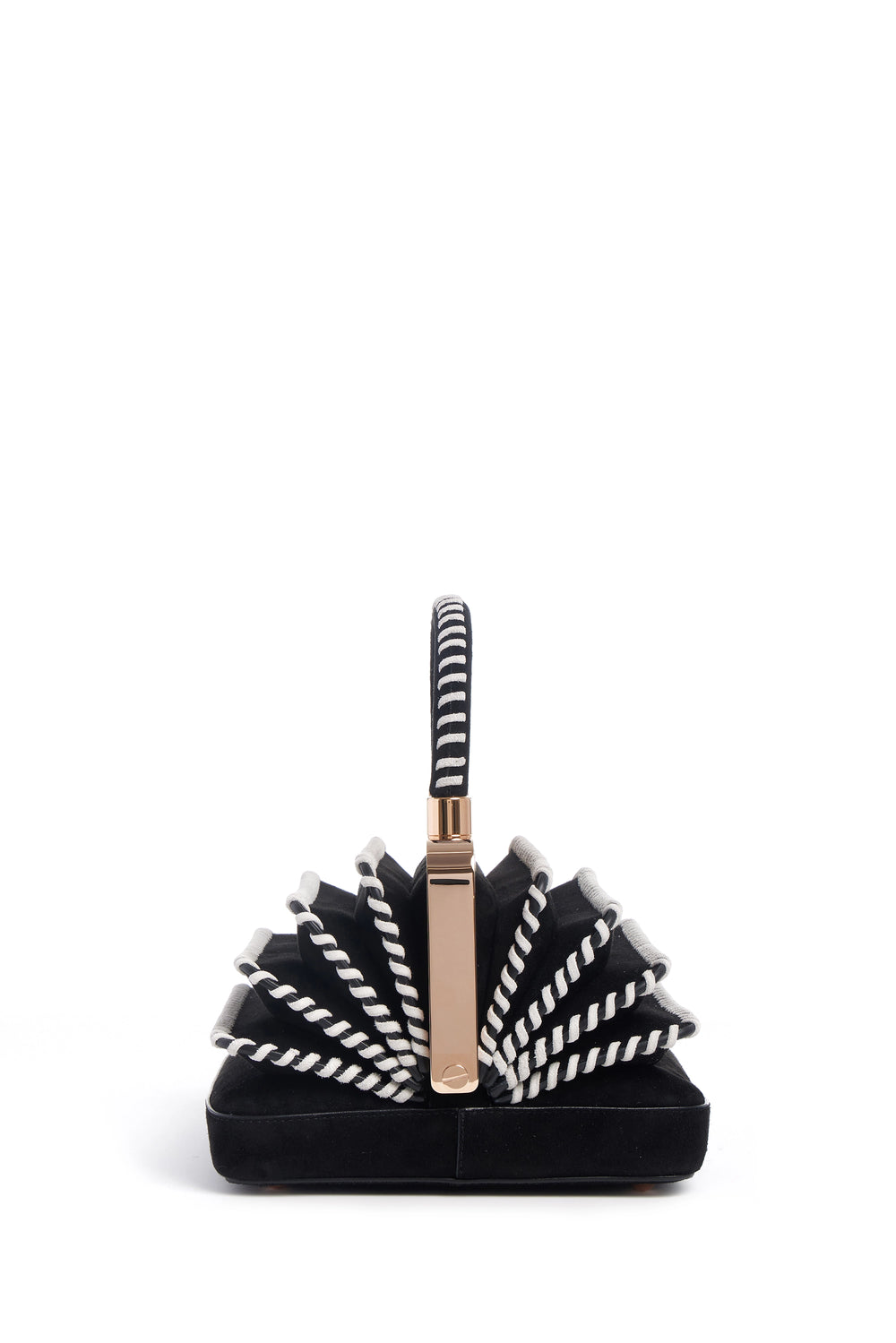 Whipstitch Diana Bag in Black Suede