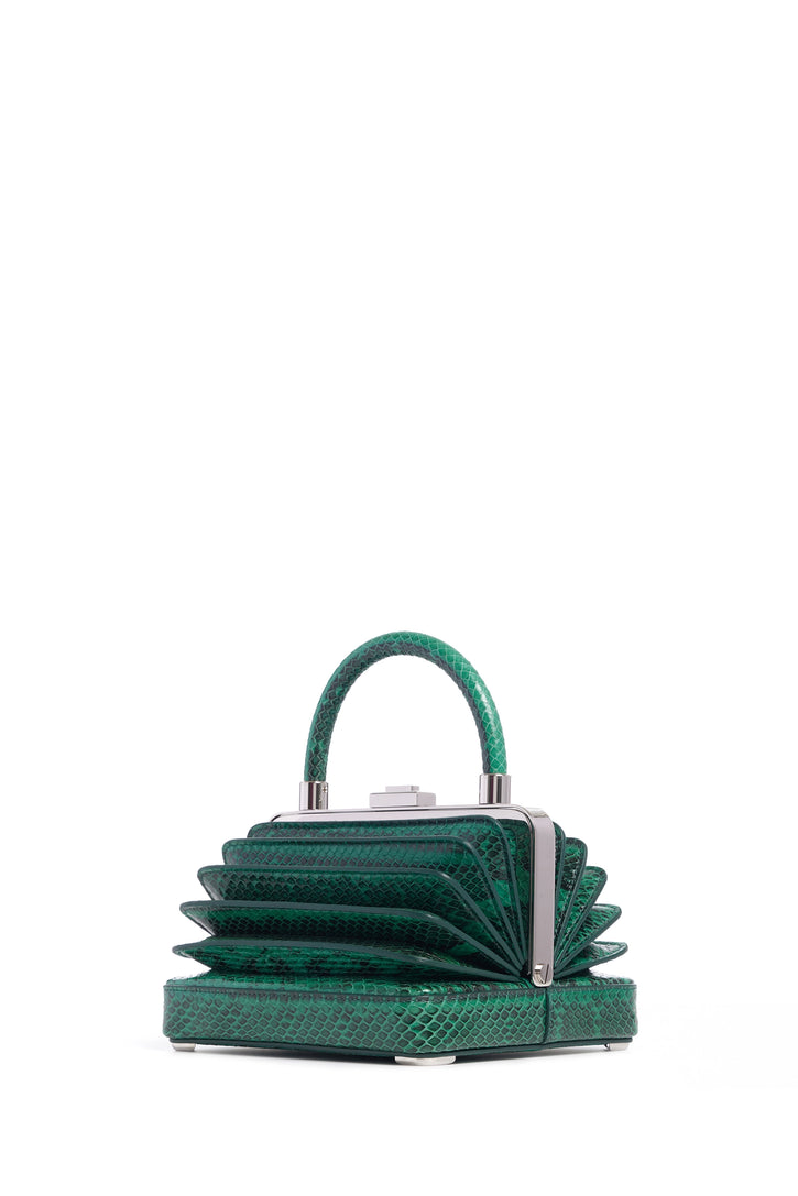 Small Diana Bag in Green Snakeskin