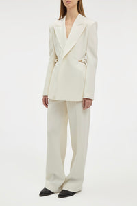 Epona Chain Blazer in Ivory Recycled Virgin Wool