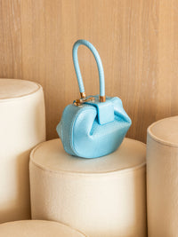 Demi Bag in Pale Blue Snakeskin