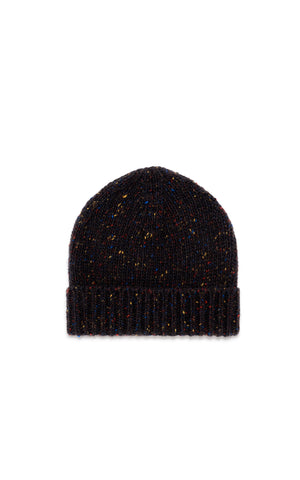 Hailsham Knit Hat in Charcoal Multi Speckle Cashmere