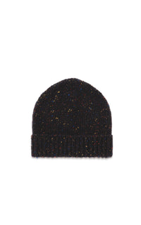 Hailsham Knit Hat in Charcoal Multi Speckled Cashmere