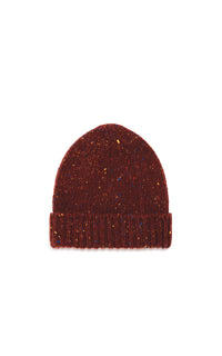 Hailsham Knit Hat in Burnt Sienna Multi Speckled Aran Cashmere