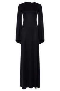 Imara Maxi Dress in Black Silk Jersey