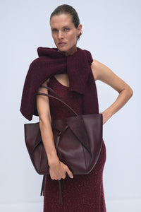 Florian Knit Dress in Bordeaux Fuchsia Beaded Cashmere Silk