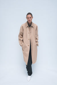 Alain Reversible Trench Coat in Camel Cotton Twill