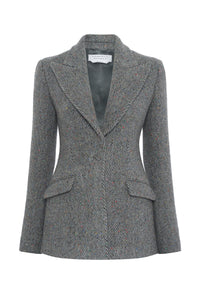 Leiva Blazer in Charcoal Multi Cashmere