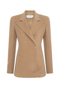 Lewis Blazer in Camel Cashmere Wool Corduroy