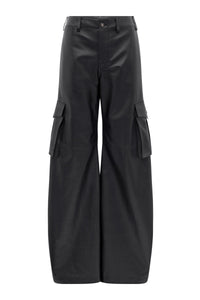 Eos Barrel-leg Cargo Pant in Black Leather