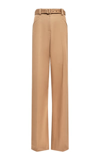 Norman Wide-leg Pant in Camel Sea Island Cotton Twill