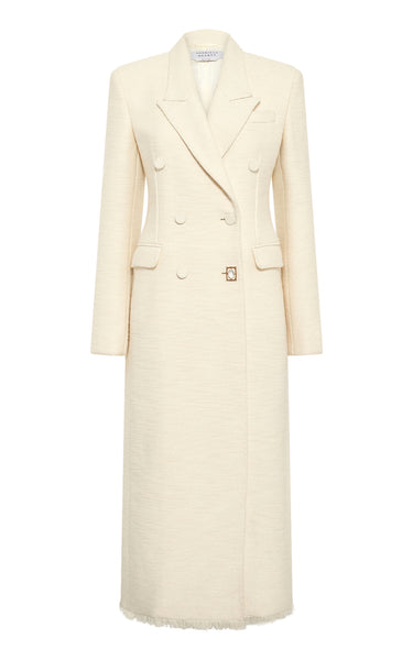 Julien Coat in Ivory Recycled Wool Silk Cashmere – Gabriela Hearst