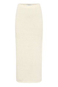 Terranova Knit Maxi Skirt in Off White Mulberry Silk