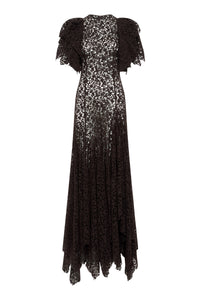 Lulsy Dress in Chocolate Floral Cashmere Lace