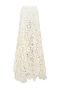 Patterson Skirt in Ivory Floral Cashmere Lace