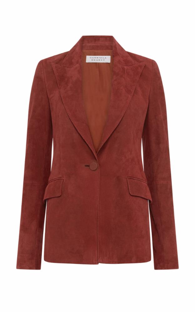 Leiva Blazer in Burnt Sienna Suede
