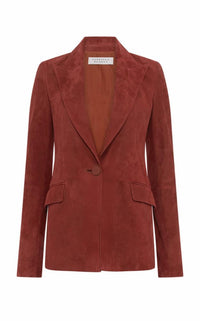 Leiva Blazer in Burnt Sienna Suede