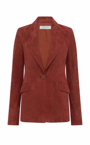 Leiva Blazer in Burnt Sienna Suede