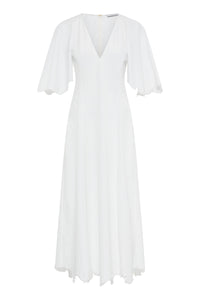 Ansel Midi Dress in Ivory Sea Island Cotton
