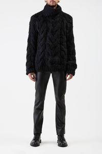 Ray Knit Sweater in Black Welfat Cashmere