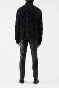 Ray Knit Sweater in Black Welfat Cashmere