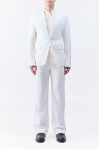 Leiva Blazer in Ivory Virgin Wool Twill
