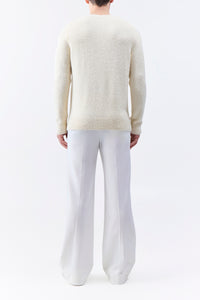Shorehan Knit Sweater in Ivory Silk Cashmere