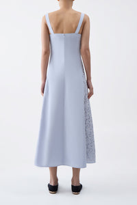 Lenya Lace Midi Dress in Light Blue Sea Island Cotton