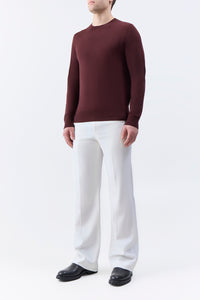 Palco Knit Sweater in Deep Bordeaux Merino Wool
