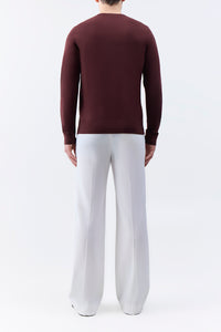 Palco Knit Sweater in Deep Bordeaux Merino Wool