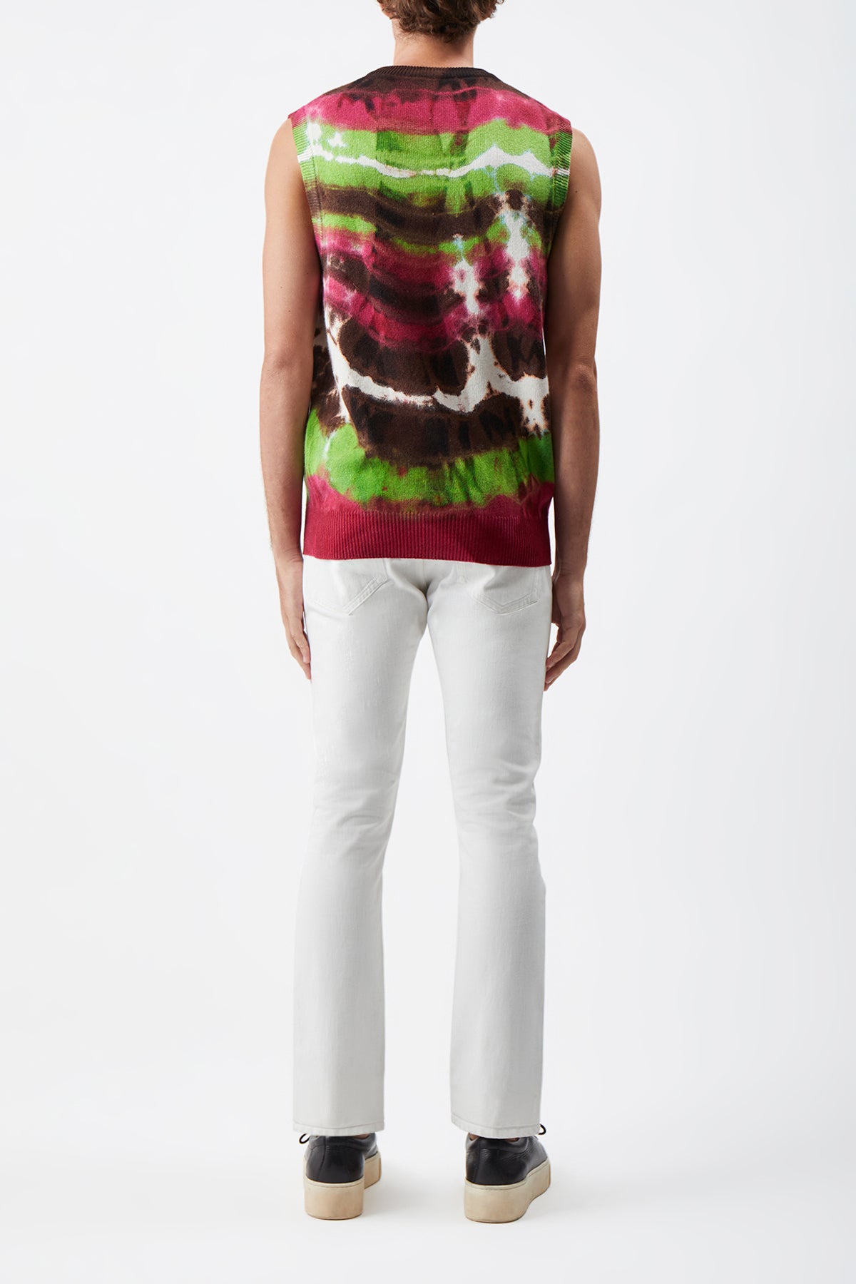 Fielding Knit Vest in Jewel Tie Dye Cashmere