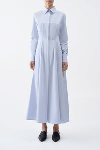 Eugene Maxi Shirtdress in Light Blue Sea Island Cotton